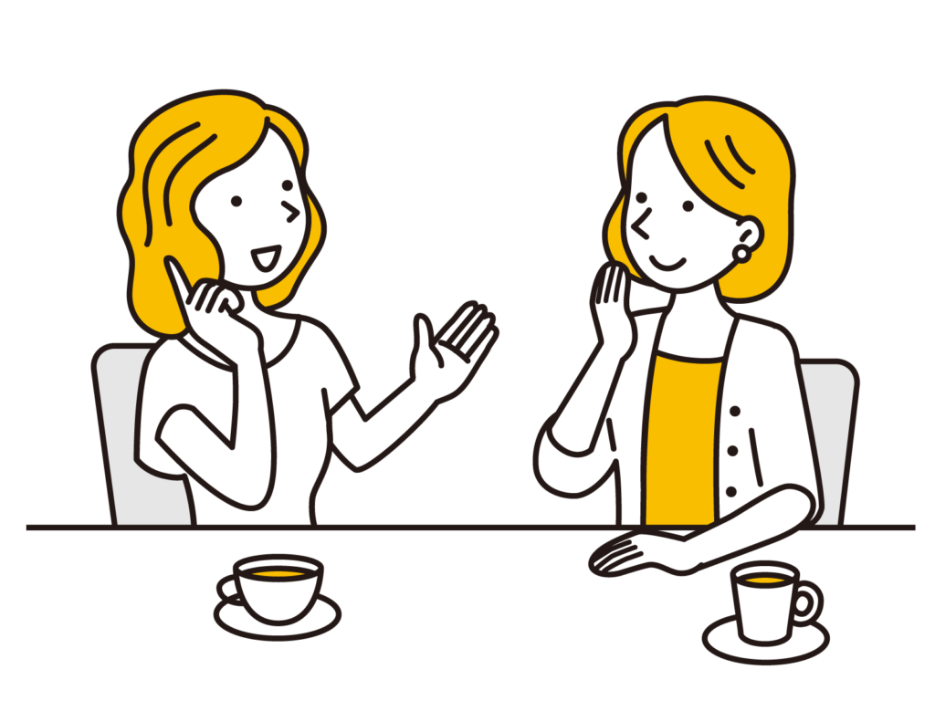 話をするふたりの女性