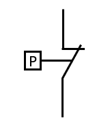 圧力スイッチ（b接点）＿電気図面記号