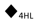 ワイド形スイッチ4W4A×1（4路）位置表示灯付、確認表示灯付＿電気設備図面記号