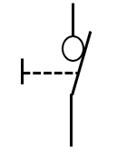 手動操作残留接点（b接点）＿電気図面記号