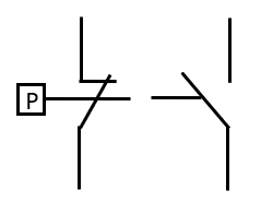 圧力スイッチ（c接点）＿電気図面記号