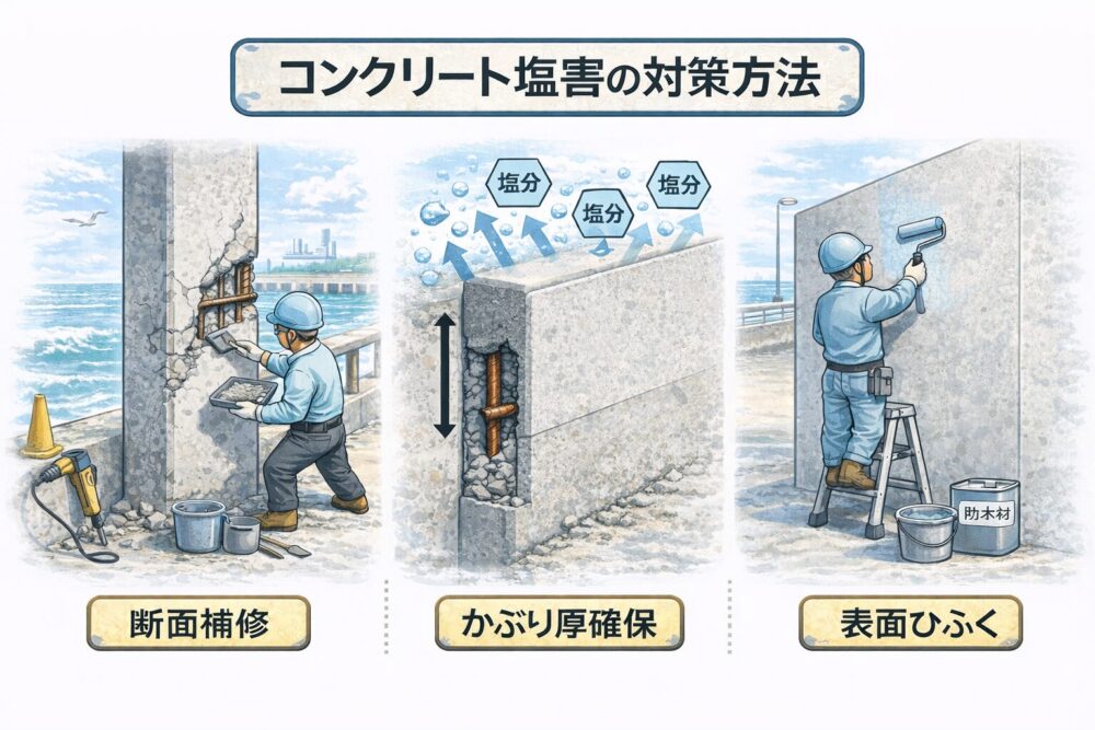 コンクリート塩害対策イメージ