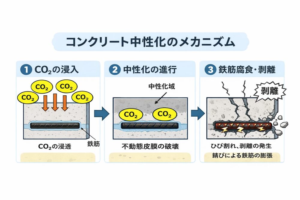 コンクリート中性化（意味やメカニズム）