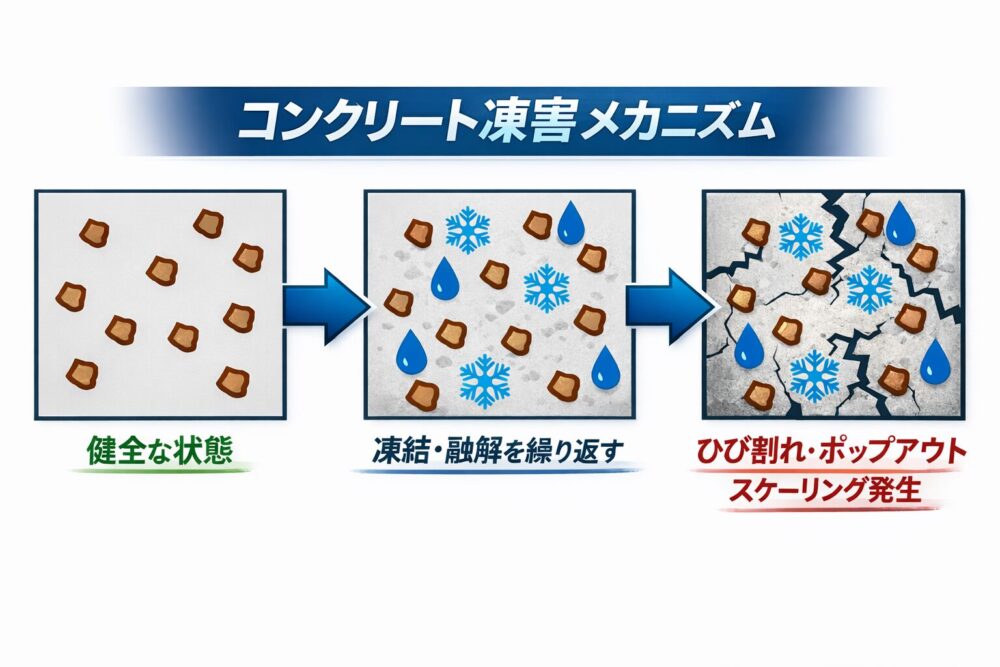 コンクリート凍害メカニズ