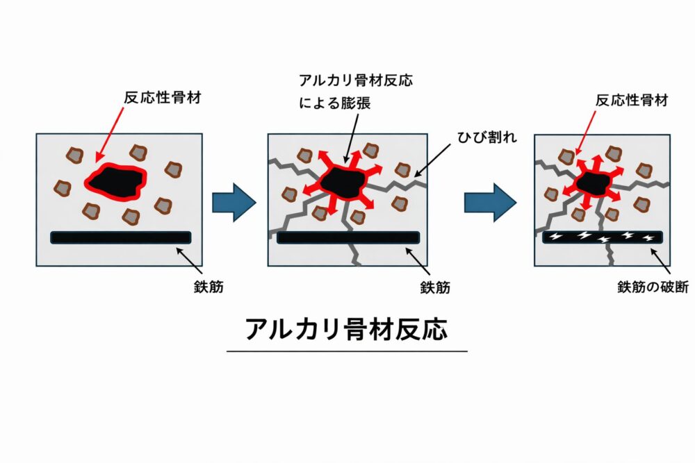 アルカリ骨材反応のメカニズム