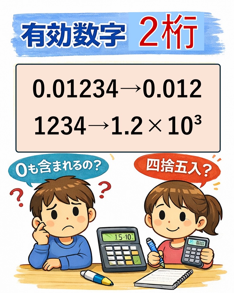 有効数字2桁(切り捨てや四捨五入)