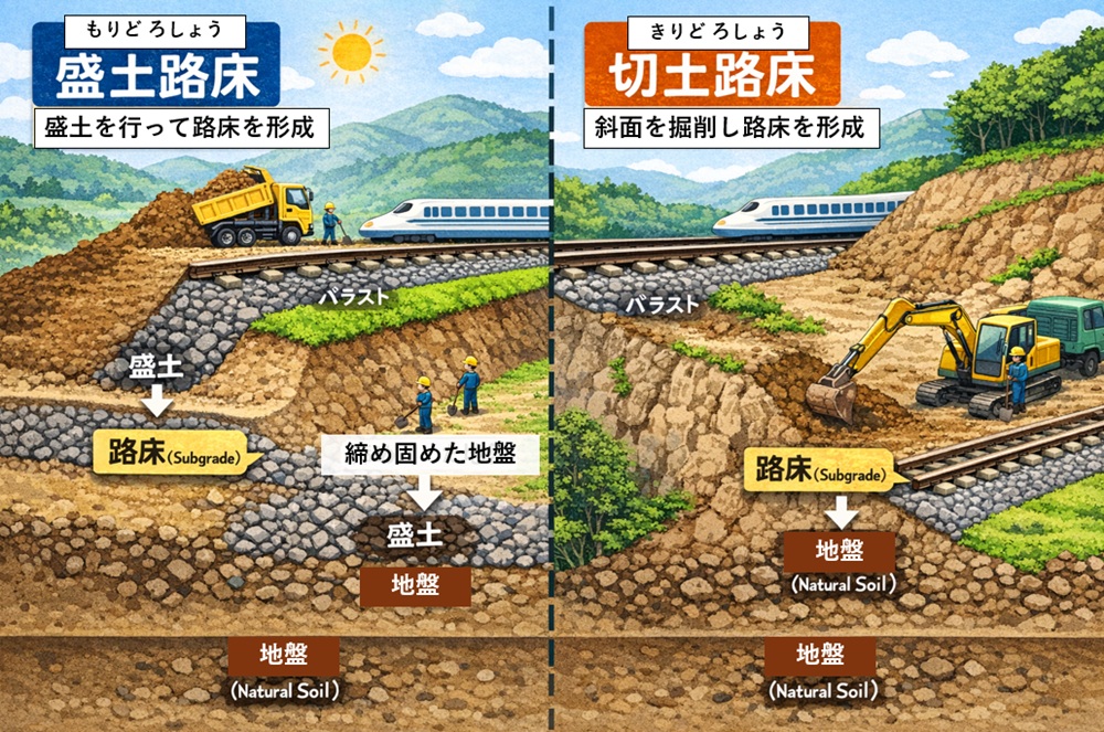 盛土路床と切土路床