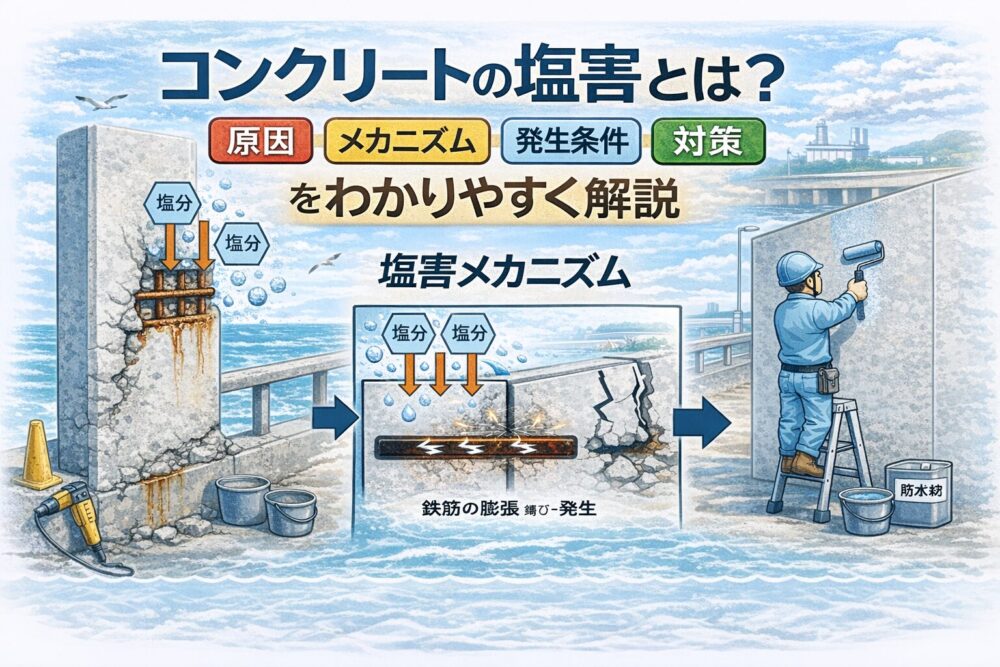 コンクリートの塩害とは？原因・メカニズム・派生条件・対策をわかりやすく解説
