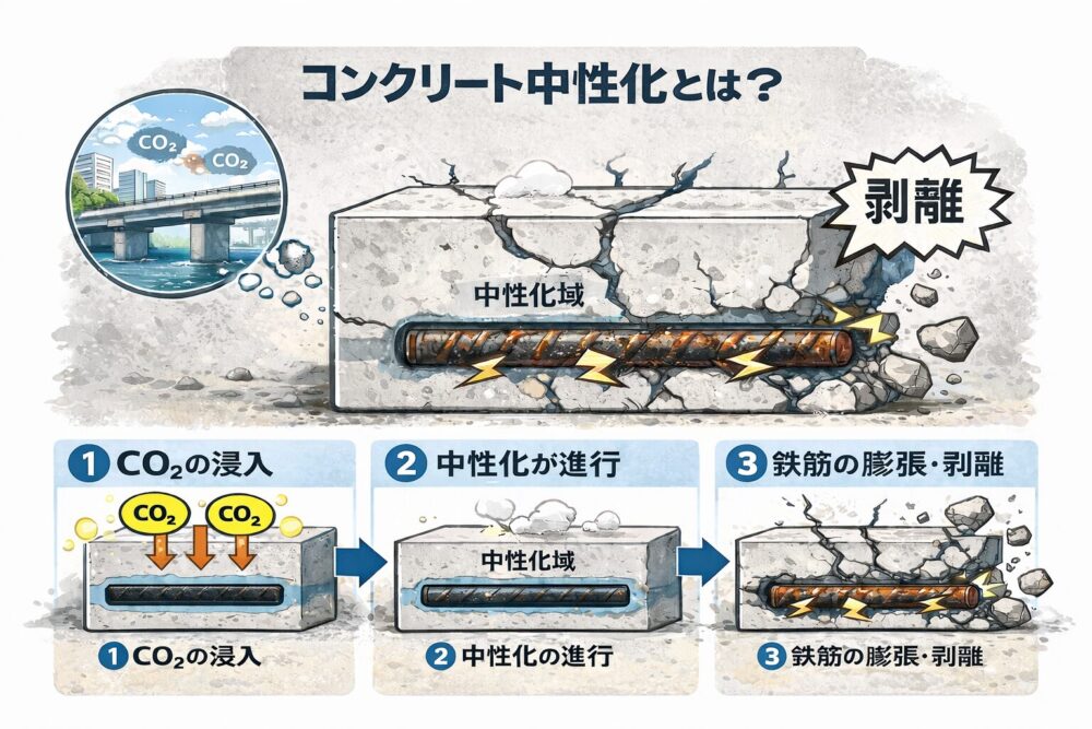 コンクリート中性化イメージ