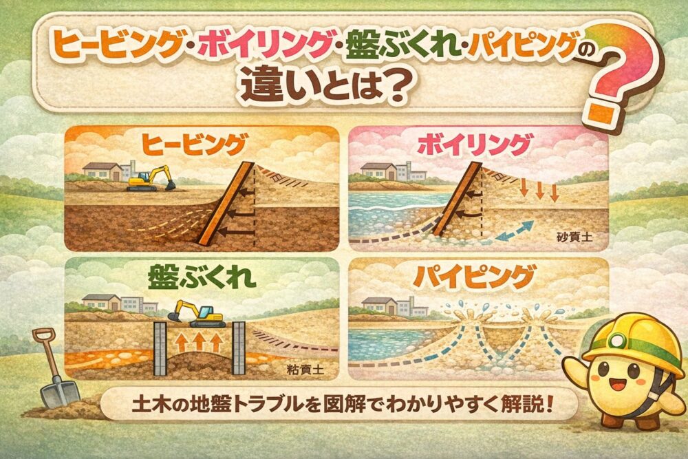 ヒービング・ボイリング・盤ぶくれ・パイピングの違い