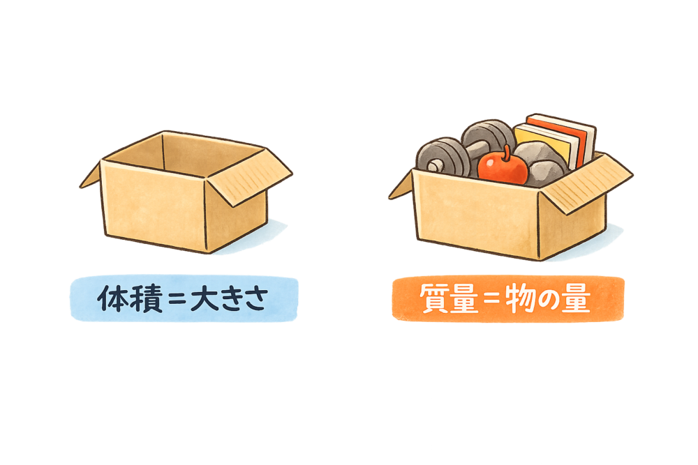 体積と質量の違い