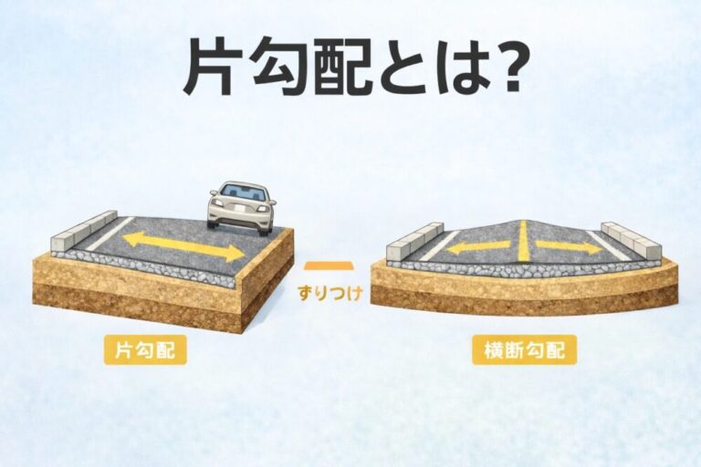 片勾配とは？すりつけ・基準・計算と横断勾配との違いを図解で解説