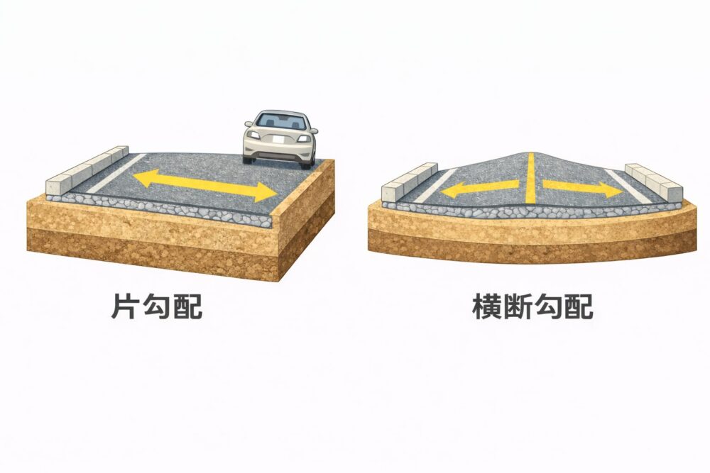 片勾配とは？すりつけ・基準・計算と横断勾配との違いを図解で解説
