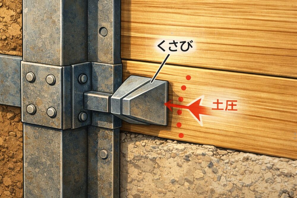 親杭横矢板工法（くさび）